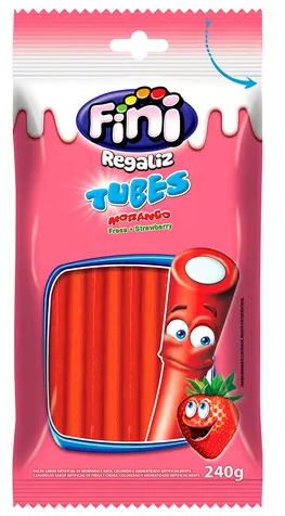 FINI 240GR TUBES MORANGO (12) PC/1