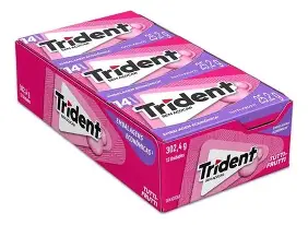 CHICLE TRIDENT 14S TUTTI-FRUTTI 12UN (12 DP/12
