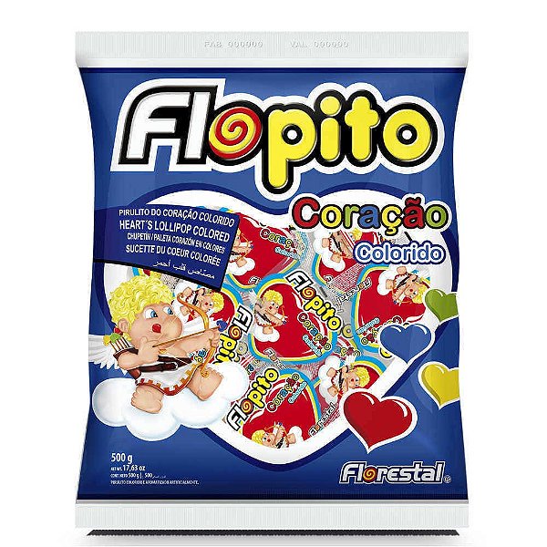 PIRULITO CORACAO COLORIDO 500GR (26) PC/1