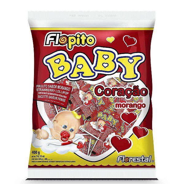 PIRULITO BABY CORACAO MORANGO 200GR (48) PC/1