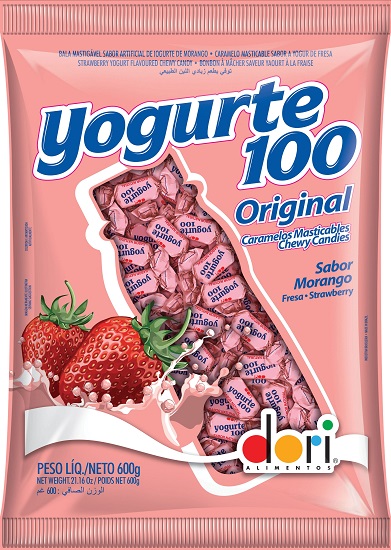 BALA DORI YOGURTE 100 MORANGO 500GR (28) PC/1