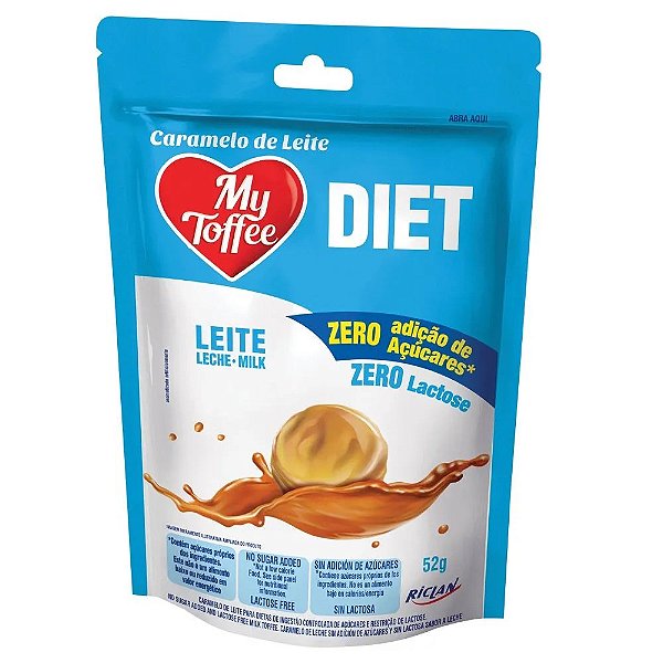 BALA MY TOFF DIET ZERO LACTOS LEITE 52G(24 PC/1