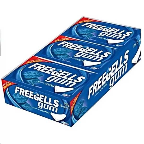 CHICLE FREEGELLS GUM HORTELA 15UN (12) DP/15