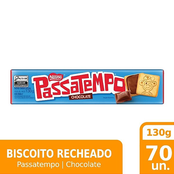 BISC PASSATEMPO RECH CHOCOLATE 130G (70) DP/1