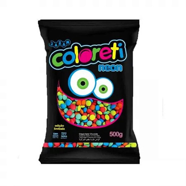 CONFEITO COLORETI JAZAM NEON 500G (12) PC/1