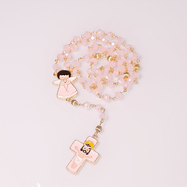 Terço Infantil Cristal Rosa