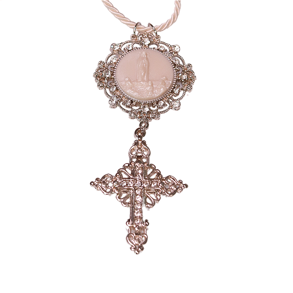 Nossa Senhora de Fátima Cristal Prata