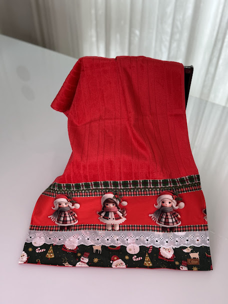 TOALHA NATALINA BONECOS PAPAI NOEL