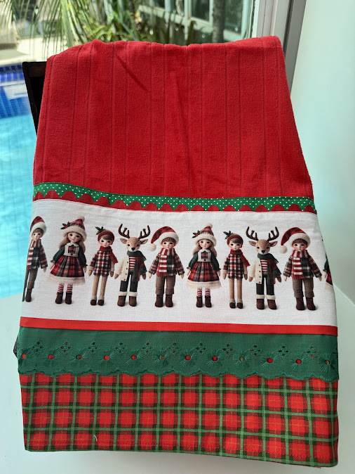 TOALHA NATALINA BONECOS