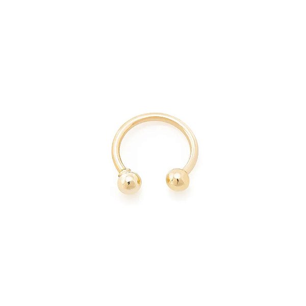 Piercing Ferradura com Bolas 3,0mm em Ouro 18K