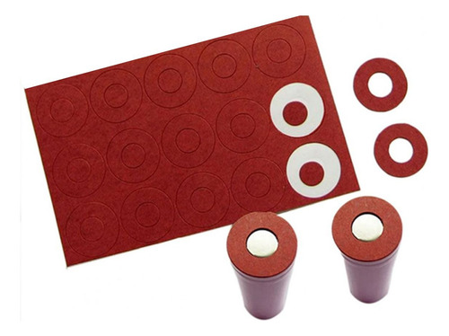 50x Adesivos Isolante Para Bateria Lítio 18650 Vermelho