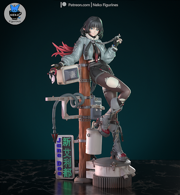 Estatua 3d jane doe escala 1.6 entre 28cm ate 30cm