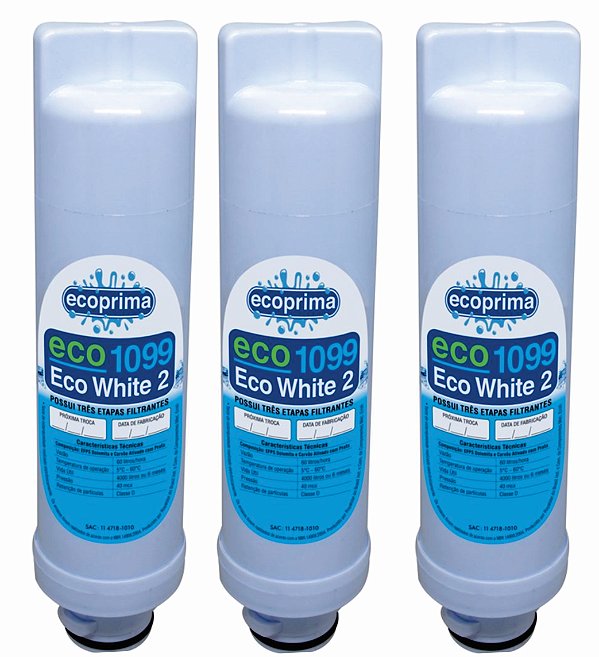 Kit 3 Refil Filtro Purificador Água Electrolux PE10B PE10X
