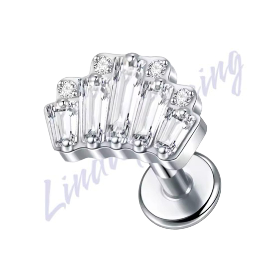 Labret Titânio Coroa Zircônia 1.2x8