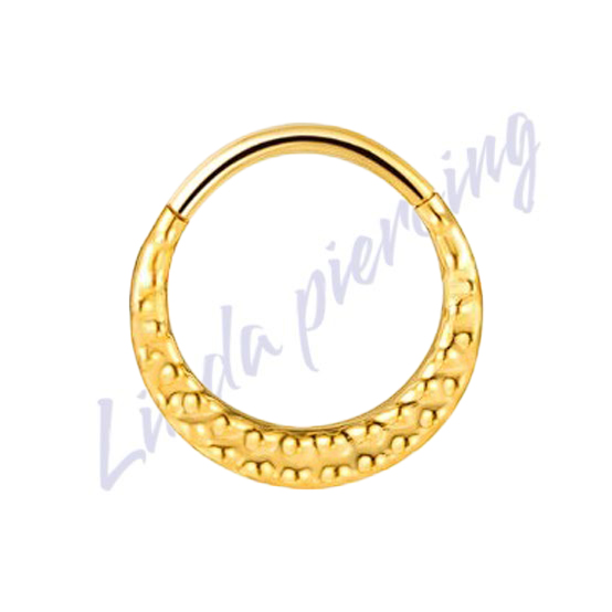 Argola Titânio pvd Segmento Articulado Detalhado 1.2x8