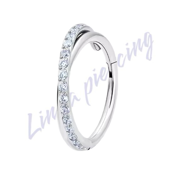 Argola Titânio Segmento Articulado Transpassada Zircônia 1.2x8mm