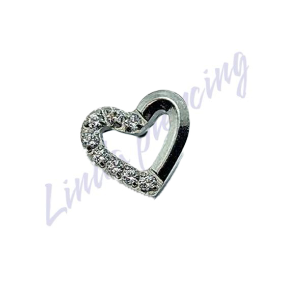 Labret Titânio Coração Com Zircônia Cravajada 1.2x8