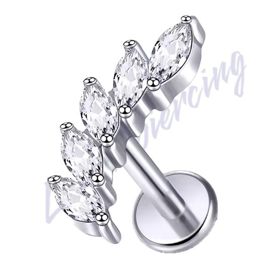 Labret Titânio Cluster 6 Zircônias 1.2x8