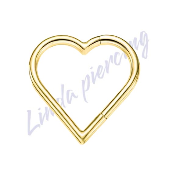 Coração Liso Titânio pvd Segmento 10mm