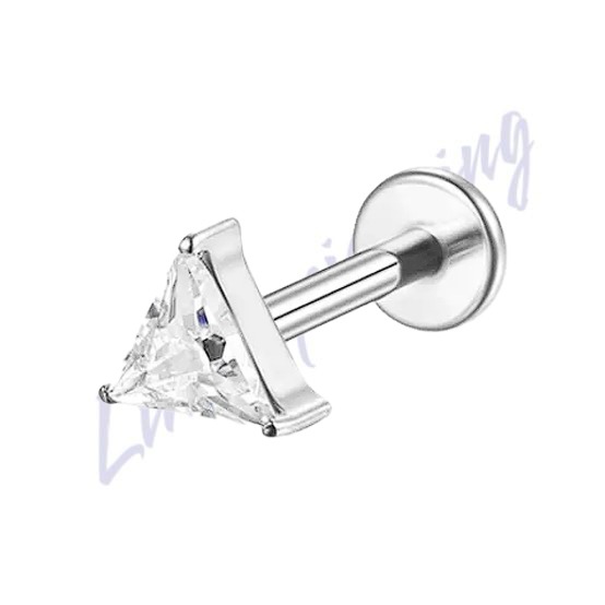 Labret Titânio Triangulo Zircônia 1.2x8