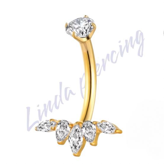 Umbigo Titânio pvd Folhas Zircônia