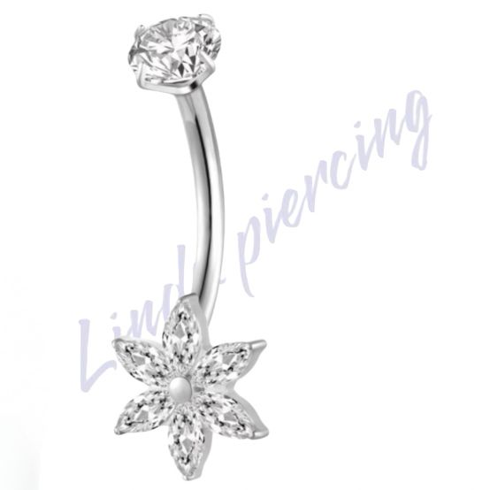 Banana Titânio Flor Zircônia Cravejada