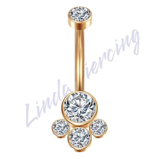 Banana Titânio pvd Indiano Zircônia/Opala