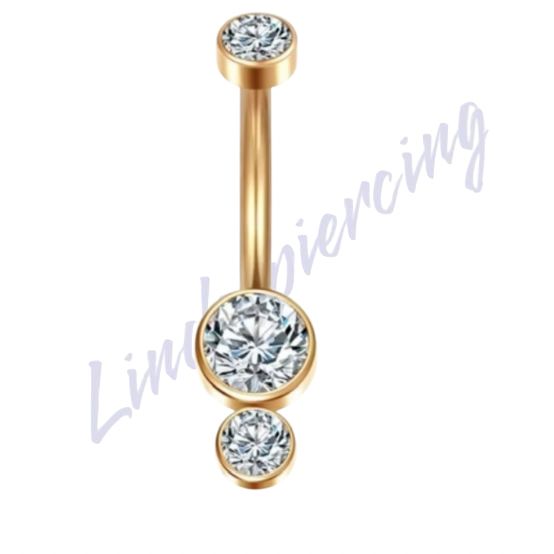 Umbigo titânio pvd 2 zircônia