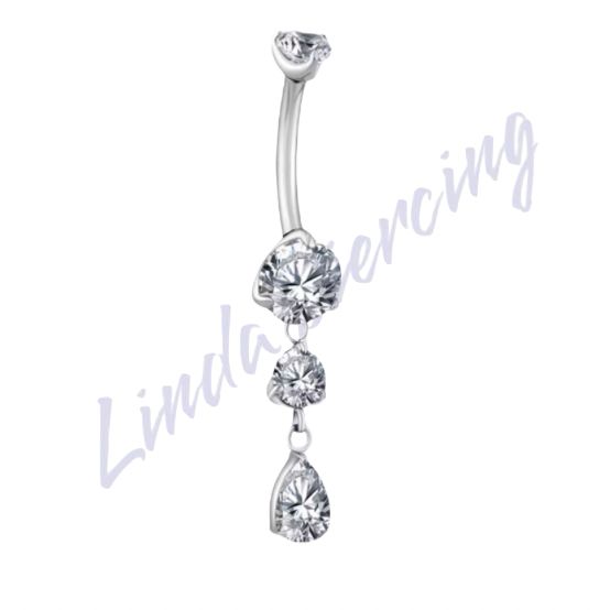 Umbigo titânio c/ponto de luz