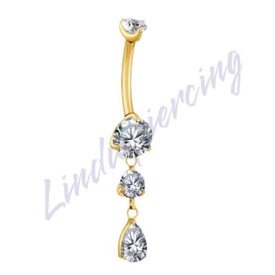 Umbigo titânio pvd c/ponto de luz