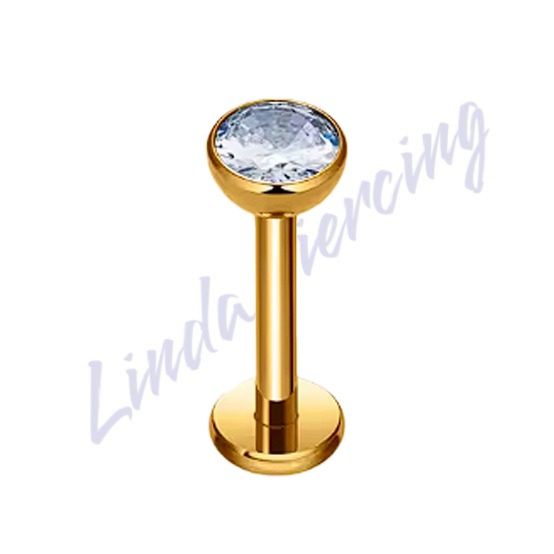 Labret titânio pvd ponto de luz 8mm 2,5mm