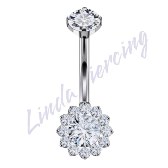 Umbigo Titânio cravejado