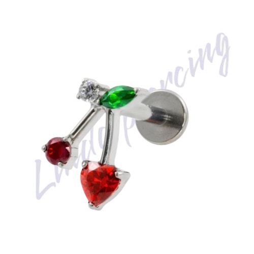 Labret titânio Cereja 1.2x8
