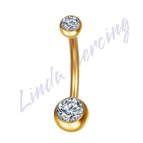 Umbigo Titânio Pvd Basico Pedra Cristal P