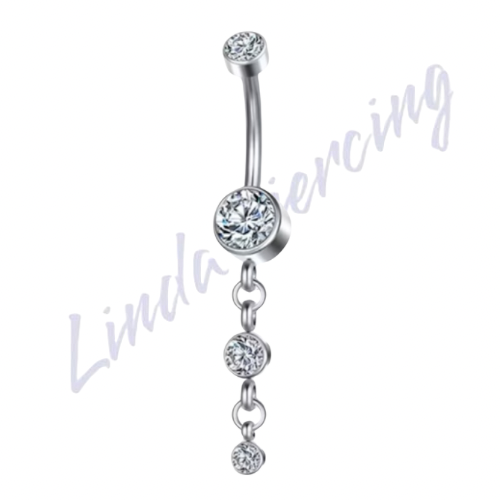 Umbigo Titânio c/3 ponto de luz