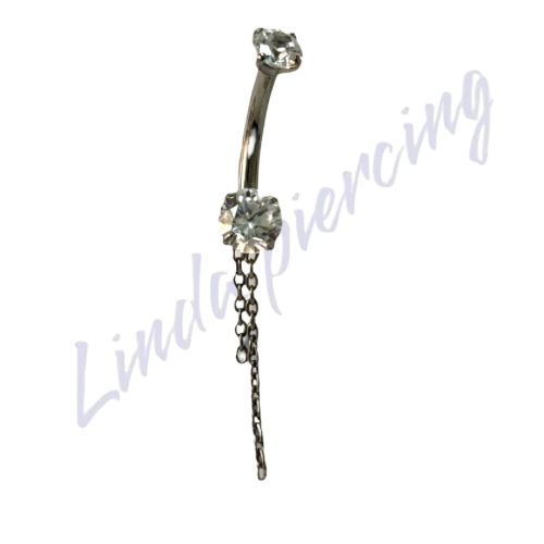 Umbigo Titânio Ponto de luz c/corrente