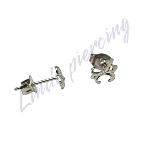 Par de Brinco Titânio Flor de Lís