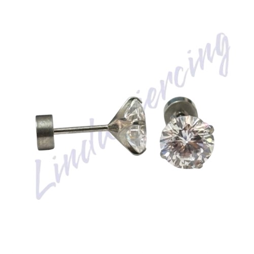 Brinco Titânio c/chapinha 6mm