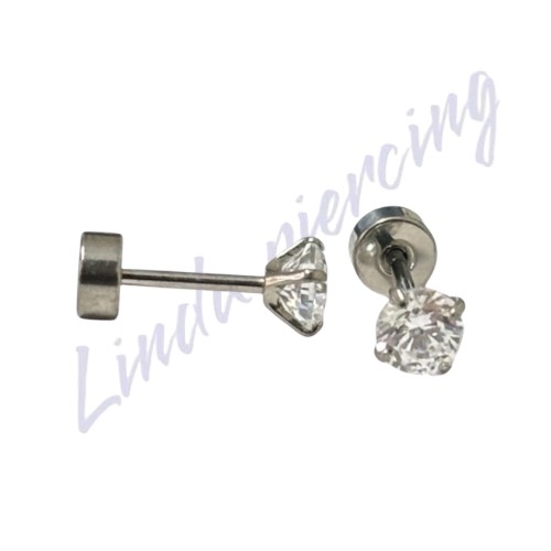 Brinco Titânio c/chapinha 4mm