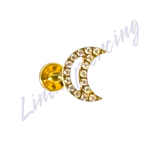 Piercing Labret Lua Titânio Cravejado 1.2x8