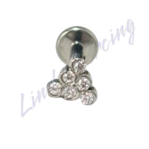 Piercing Labret Titânio Cravejado 1.2x8