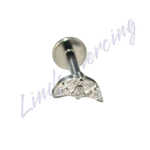 Piercing Labret Titânio Cravejado 1.2x8