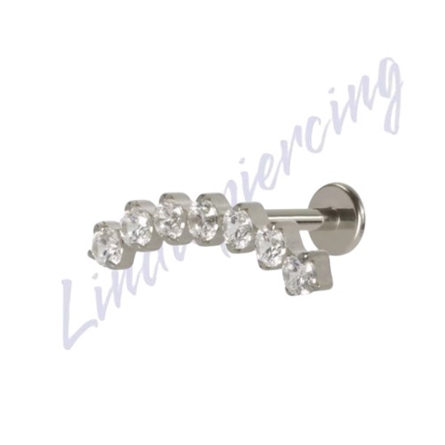 Piercing Titânio Cluster 7 pedras 1.2x8
