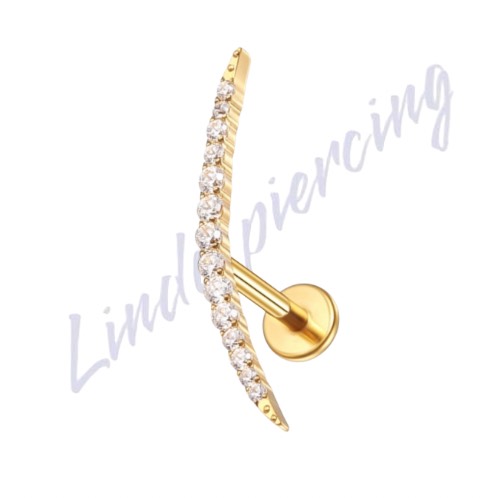 Cluster titânio pvd cravejado 14 pedras 1.2x8