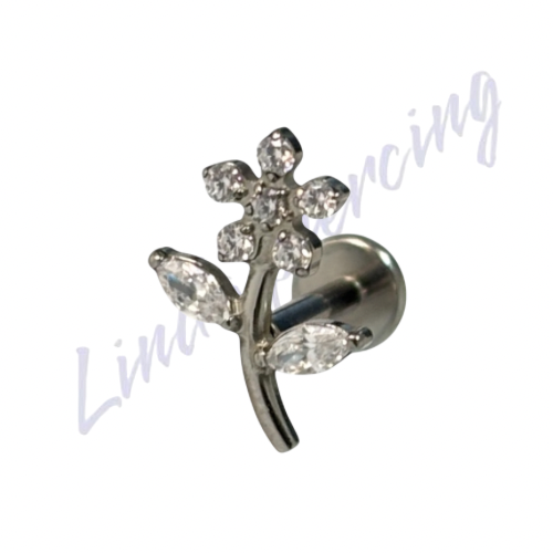 Labret Titânio Flor 1.2x8