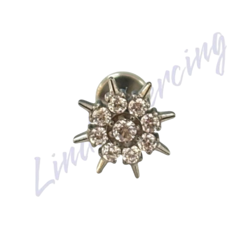 Labret Titânio Modelo Cravejado 1.2x8