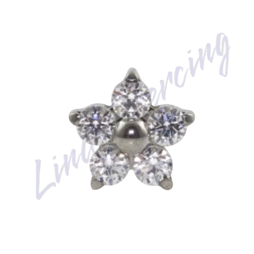Labret mini Flor titânio 1.2x8
