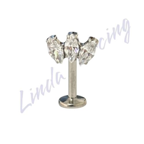 Labret Vertical Navete Titânio 1.2x8