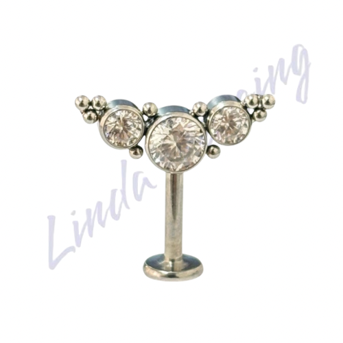 Labret Vertical Cluster indiano Titânio 1.2x8