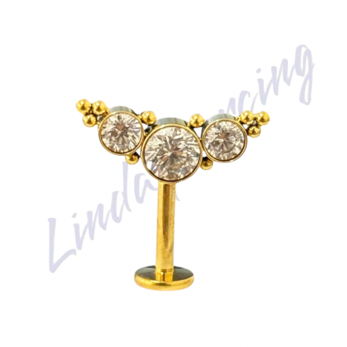 Labret Vertical Cluster indiano Titânio pvd 1.2x8